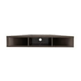 thumbnail image 3 of Bowery Hill Corner Wood Wall Mounted Floating Shelf 42" TV Stand Console in Walnut Oak, 3 of 8