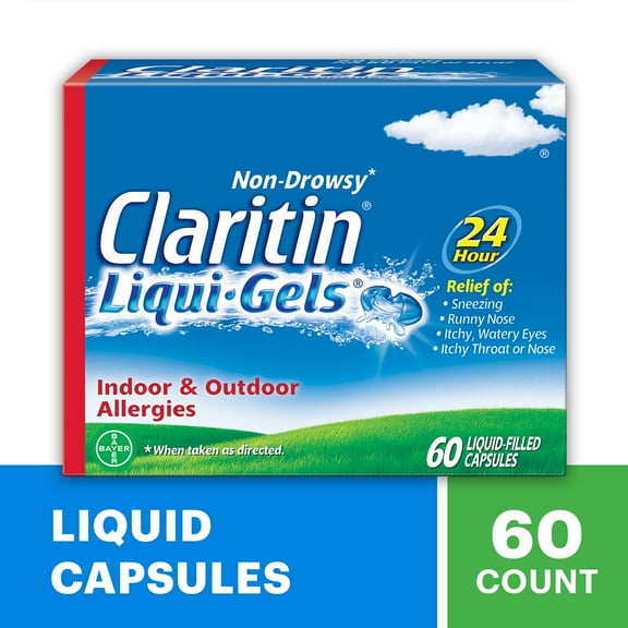 Claritin 24 Hour Non-Drowsy Allergy Relief Liqui-Gels, 10 mg, 60 Ct