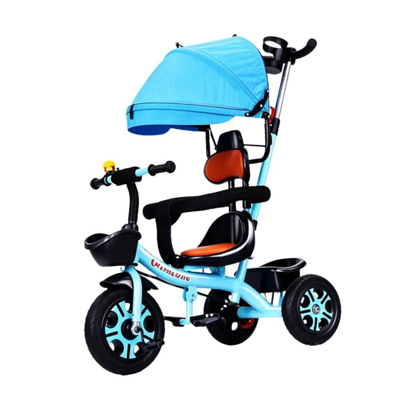 Xuanheng Toddler Tricycle Toddler Bike with Push Handle Boys Girls Sturdy Lightweight High Performance Adjustable Height Accessory Toy Blue