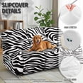 thumbnail image 4 of Xoenoiee Zebra Stripe Print Recliner Slipcovers with Arms 8 Pieces Lazyboy Recliner Chair Cover Non Slip Recliner Covers with Storage Pockets Furniture Protector for Living Room, 4 of 7