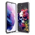 thumbnail image 3 of MUNDAZE Samsung Galaxy S9 Shockproof Clear Hybrid Protective Phone Case Fantasy Skull Red Purple Roses Cover, 3 of 5