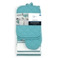 thumbnail image 3 of Mainstays 8-Piece Cotton Kitchen Towel, Dishcloth, Oven Mitt, and Pot Holder Set, Blue, 3 of 6