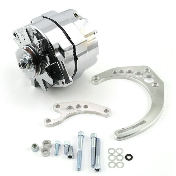 Speedmaster PCE360.1111 Compatible with Chevy SBC Camel Hump Fuelie 100 Amp 1 Wire Alternator & LWP Billet Bracket Kit