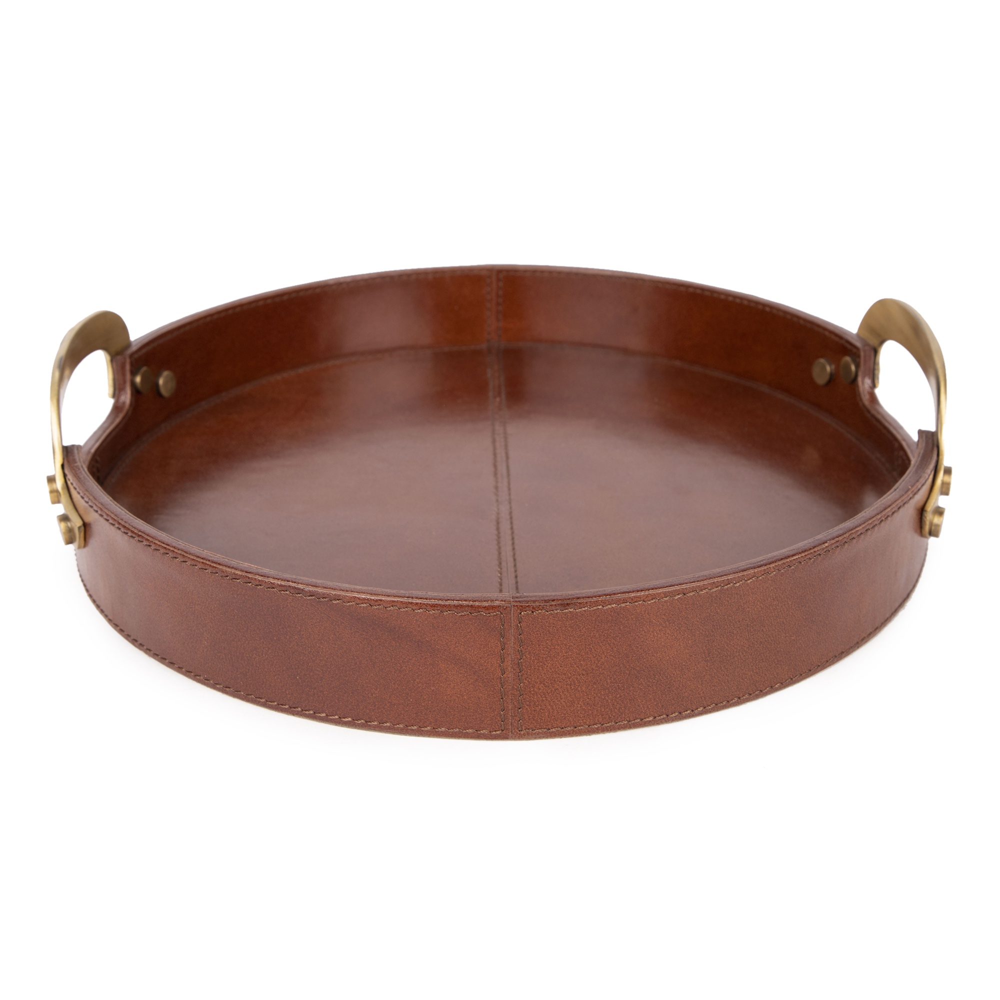 Buy Luxury Genuine Leather Serving Tray With Brass Handles Serving Tray