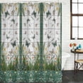 thumbnail image 3 of Shower Curtain Bathroom Set Country Flower Butterfly Dragonfly Waterproof Fabric Shower Curtains with Grommets&Hooks, Rustic Pastoral Style Privacy Bath Curtain for Bathtub 36x72in, 3 of 9