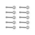 thumbnail image 4 of Body Jewelry- Adult Women's Sterling Silver 22G Cubic Zirconia Stud Nose Rings, 9 Pack, 4 of 7