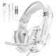 thumbnail image 1 of UHM Audífonos para Juegos con Cable para PS5 PS4 PC Control Xbox One, Audífonos Supraaurales con Cancelación de Ruido con Micrófono, Luz LED, Sonido Envolvente de Graves, Audífonos con Memoria Suave para Laptop Mac, Blanco, 1 of 8