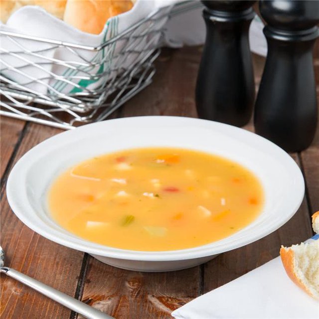 Tuxton GDP-062 14 oz. Rim Soup-Porcelain White - 2 Dozen