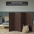 thumbnail image 6 of Red Lantern 4 ft. Short Woven Fiber Folding Screen - Dark Mocha - 4 Panel, 6 of 6