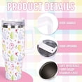 thumbnail image 3 of 40oz Easter Tumbler with Handle Straw and Lid Watercolor Egg Floral Travel Tumbler Spring Flower Coffee Cup for Holiday Birthday Party Favors, 3 of 6