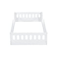 thumbnail image 6 of Bellemave Twin Size Montessori Bed with High Guardrails, Solid Wood Floor Bed with Double Entrance, Easy Assemble Twin Toddler Beds Frame,White, 6 of 9