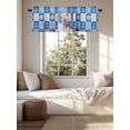 thumbnail image 3 of Kitchen Valances for Window, Funny Pink Pigs Bathing Nautical Shell Light Filtering Rod Pocket Valance Curtain, Blue Plaid Lattice Short Curtains Window Topper for Bedroom Living Room 54x18in, 3 of 9