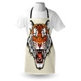 thumbnail image 3 of Tiger Apron Angry Ready to Attack Beast with Sharp Fangs Jungle Animal Detailed Face of Hunter, Unisex Kitchen Bib Apron with Adjustable Neck for Cooking Baking Gardening, Orange Black, by Ambesonne, 3 of 3