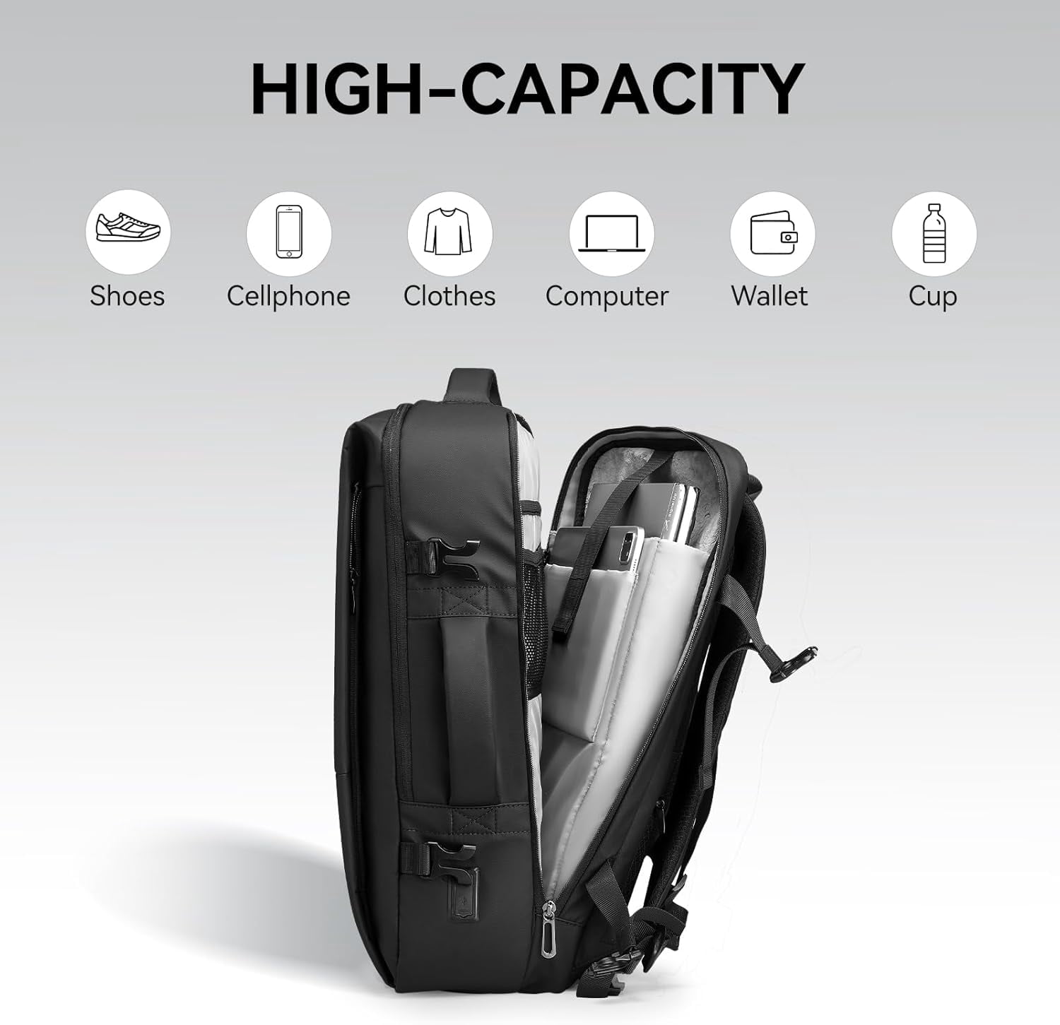 MARK RYDEN Business Laptop Backpack for Men, 30L Water-Resistant Anti-Theft Travel Backpack with USB Charging Port, Fits 17.3 Inch Laptop, Work & College Bag (Classic Black)