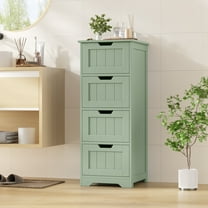 Homfa Bathroom Storage Cabinet, Free Standing Narrow Cabinet with 4 Drawers Entryway Storage Organizer for Living Room Bedroom, Green