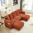 thumbnail image 5 of U-shaped Combination Couch, Sectional Modular Sofa For Living Room, 3-seater Upholstered Sofa With Ottoman, Console Included, 5 of 7