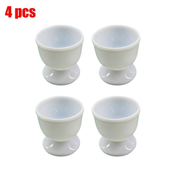 Allume Ceramic Egg Cup Easter Gift Set of 4 Plastic Holder Breakfast Boiled Cooking Tools Stable Easy to Clean Childhood Memories Table Decoration Kitchen 4pcs