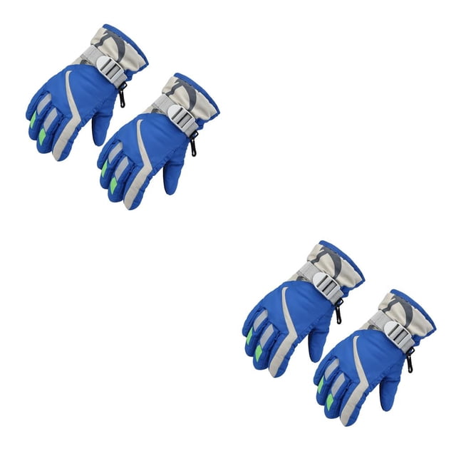 Naiovety 1 par de guantes para niños, guantes gruesos impermeables de invierno para niños, equipo deportivo, accesorios de esquí para actividades al Azul 2piezas