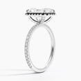 thumbnail image 2 of Dash Jewel Silver 14K White Gold Over Ring - 2.1 Ct VVS1/D Radiant Cut Lab Created Simulated Diamond Ring - Eternity Band Diamond Rings for Her - Black Halo Diamond Ring for Her - Birthday Gift, 2 of 6