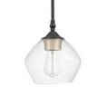 thumbnail image 3 of 1-Light Matte Black Pendant Lighting with Clear Glass Shade, 3 of 3