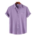 thumbnail image 2 of Hessimy Men's Hawaiian Shirt Short Sleeve Floral Button Down Shirts Tropical Holiday Beach Shirts,Floral(Purple,M), 2 of 8
