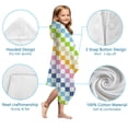 thumbnail image 7 of Pastel Color Checkered Pattern Hooded Bath Towel，50"x30" for Ages 3 To 12 Kids, Quick Dry Lightweight Soft Microfiber Hood Beach Towel Cover Up for Kids, 7 of 7