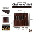 thumbnail image 2 of ELW Chef Knife Roll Case, Full Grain Portable Leather Knife Bag, Knife Holder Roll with 5 Pockets, Cooks, & Kitchen Tools Storage, Lightweight & Travel-friendly Cooking Tools Bag - Dark Brown, 2 of 7