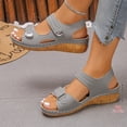 thumbnail image 5 of Xdegoge Wedge Sandals for Women Summer Hook and Loop Straps Metallic Hardware Platform Walking Shoes Open Toe Casual Beach Dressy Footwear Non Slip Sole Ladies Sandals, 5 of 7