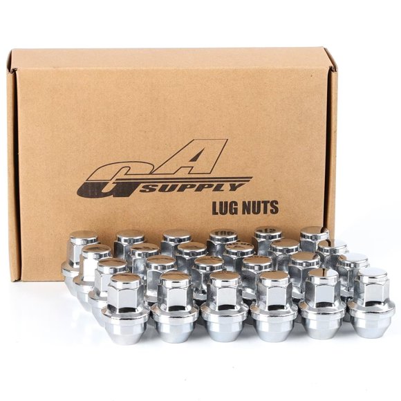 GAsupply 24pcs 14x1.5 One Piece Chrome OEM Factory Style Large Acorn Seat Lug Nuts, Fit for Ford F150 Expedition Lincoln Navigator Factory