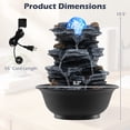 thumbnail image 3 of Gymax Tabletop Water Fountain w/Rolling Crystal Ball Color-Changing LED Light Pump, 3 of 10