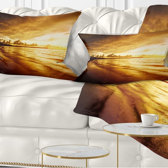 Designart 12" x 20" Sea & Shore Polyester Throw Pillow
