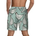 thumbnail image 4 of Goofa Hand Drawn Chickens Printed Men's Swim Trunks Board Shorts Quick Dry Mens Swimming Trunks with Compression Liner,Breathable Fit Hawaii Beach Shorts-Large, 4 of 9