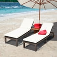 thumbnail image 1 of Costway 2PC Patio Rattan Lounge Chair Chaise Recliner Back Adjustable Cushioned W/Wheels, 1 of 9