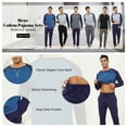 thumbnail image 6 of Mens Cotton Pajama Sets Long Sleeve Sleepwear for Men 2 Piece Mens Loungewear Sets with Pocket, Sizes S-XXL, 6 of 11