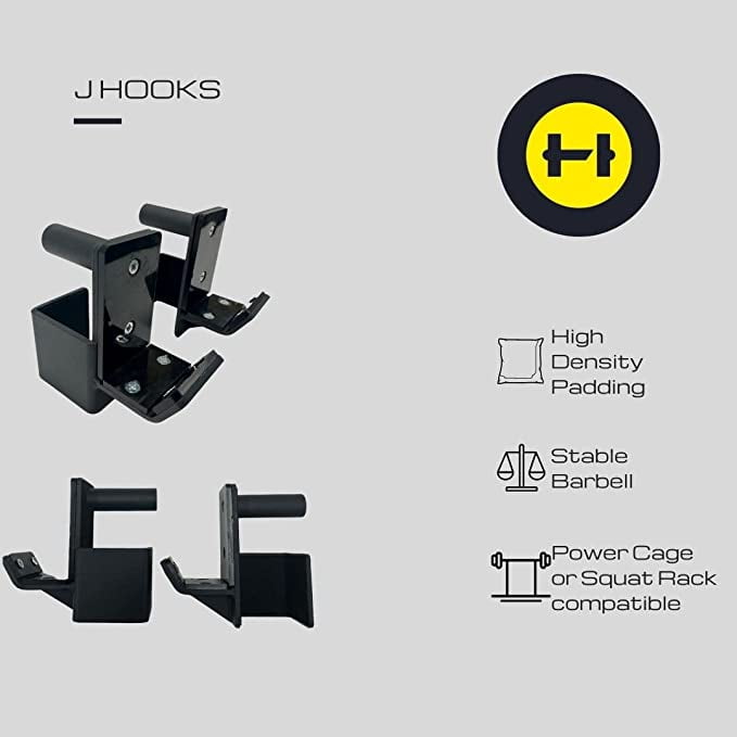 J Hooks Power Rack For 2x2 Squat Rack Power Cage,1000lbs Capacity J