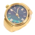 thumbnail image 4 of Reloj de dedo Mini reloj de anillo con números romanos Elegante moderno ligero y práctico accesorio para mujeres hombres fiesta de cumpleaños dorado, 4 of 8