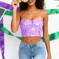thumbnail image 5 of EaskTriop Sequin Strapless Tube Top for Women, Sparkly Bandeau Bra Cropped Tank Top Shiny Glitter Party Clubwear Comfortable Bralette, 5 of 6