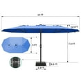 thumbnail image 2 of Memoryfield 15 ft Double-Sided Patio Umbrella with Base Included, Large Outdoor Rectangular Market Umbrella for Poolside, Lawn & Backyard, Navy Blue, 2 of 9