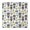 Police And Thief, variant on Police and Radio Black Pattern Square Fitted Tablecloth with Elastic Edge, Washable Table Cover for Home Kitchen Party and Daily Decor 36in(91cm)