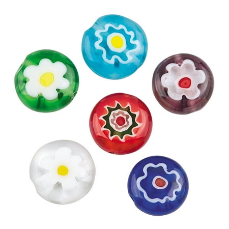 - IN-13680756 Round Flower Millefiori Beads - 10mm 24 Piece(s)