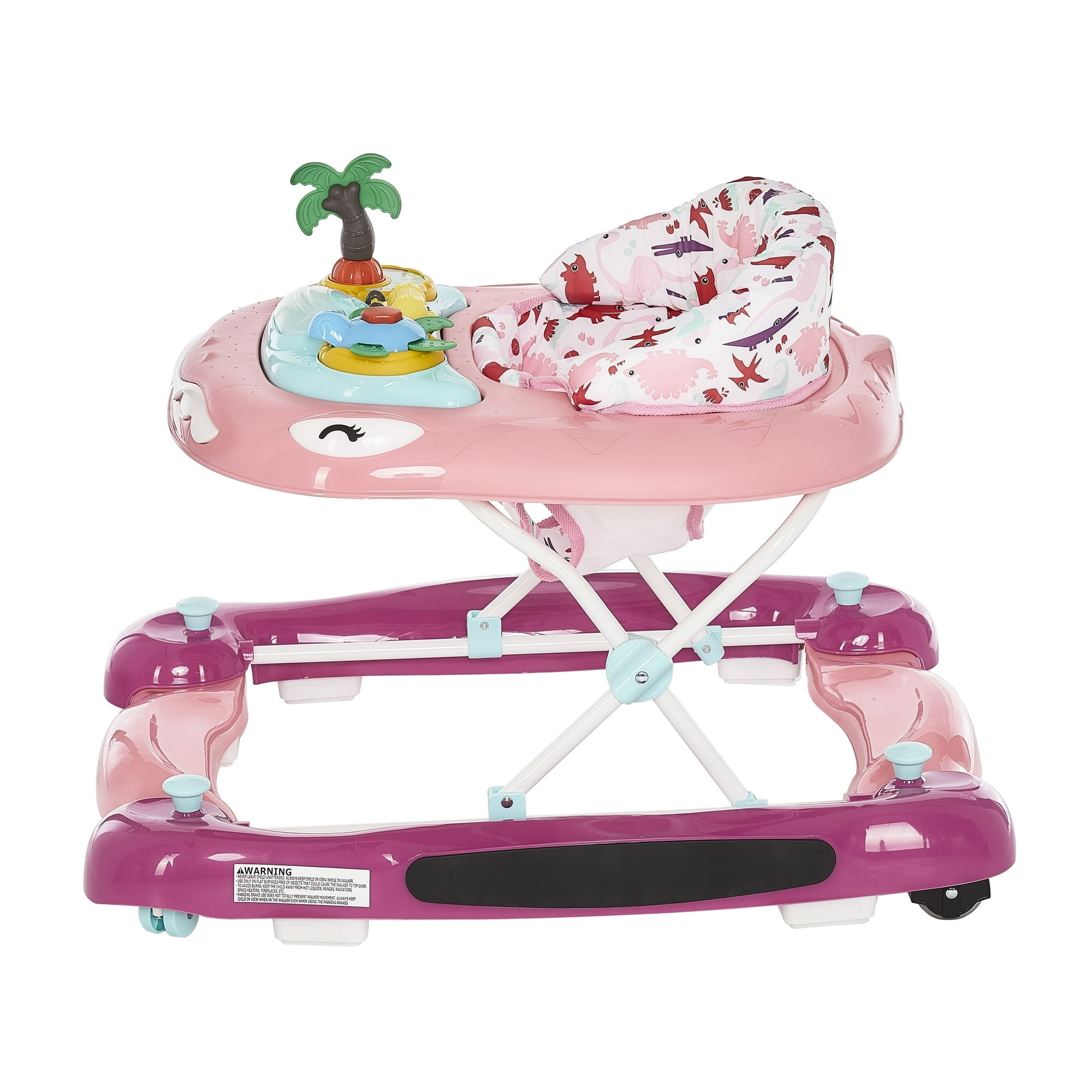 Dream On Me Baby Steps Activity Walker, Easy to Fold Baby Walker, Pink