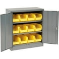 thumbnail image 5 of Global Industrial 500134 36 x 18 x 42 in. Locking Storage Cabinet with 12 Yellow Stacking Bins & 2 Shelves Unassembled, Gray, 5 of 6