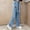 Blue, variant on Zecgelong Girls Jeans Elastic Waist Wide Leg Pants Kids Jeans 6 16 Years Girls Jeans Size Black 6-7 Years