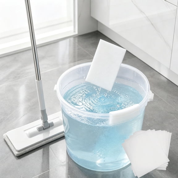 Floor Cleaning Tablets, Multi Effect Mopping Sheets, Dissolvable Deodorizing for Ceramic Tile Wood Floor Home, White, 3.53oz