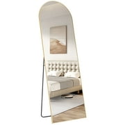 CONCETTA 64x21 Arched Full Length Mirror, Full Body Standing Mirror Floor Mirrors, Gold