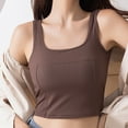 thumbnail image 2 of ZQUUVOU Women's Plus Size Cami with Removable Cups Scoop Neck Stretchy Breathable for Work Office Weekend Loungewear Coffee, 2 of 7