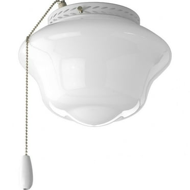 Progress Lighting Airpro Collection, 1-Light Ceiling Fan Light Kit, White Glass Shade