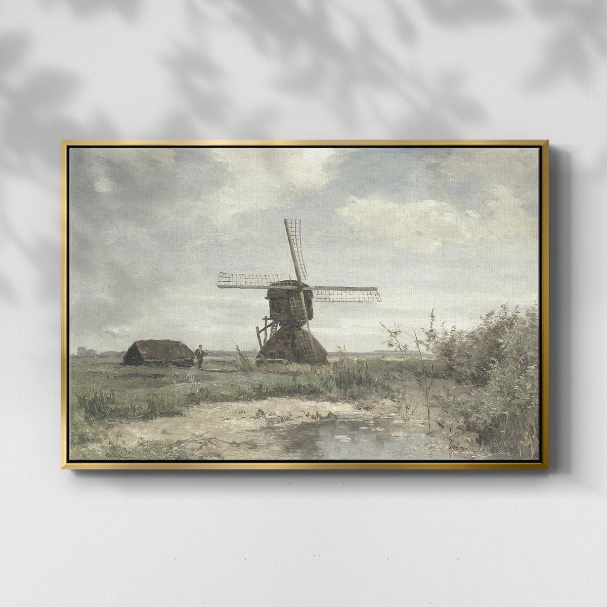 Vintage Landscape-CDI By Wexford Home Framed in Gold Wood Gallery Wrapped Canvas 17 in. x 25 in.