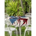 thumbnail image 2 of Outdoor Tablecloth with Umbrella Hole and Zipper, Merry Christmas Round Table Cloth 60 Inch Waterproof Tablecloth, Beige Xmas Elk Seasonal Winter Holiday Picnic Table Cover for Patio Camping, 2 of 7