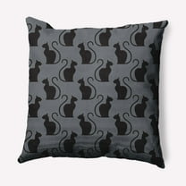 Simply Daisy 16" x 16" Spooky Cats Indoor/Outdoor Polyester Throw Pillow, Steel Gray